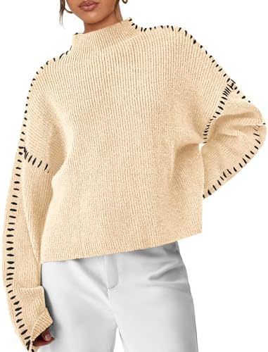Nina ribstrikket sweater med høj hals fra Elsebeth København, set forfra