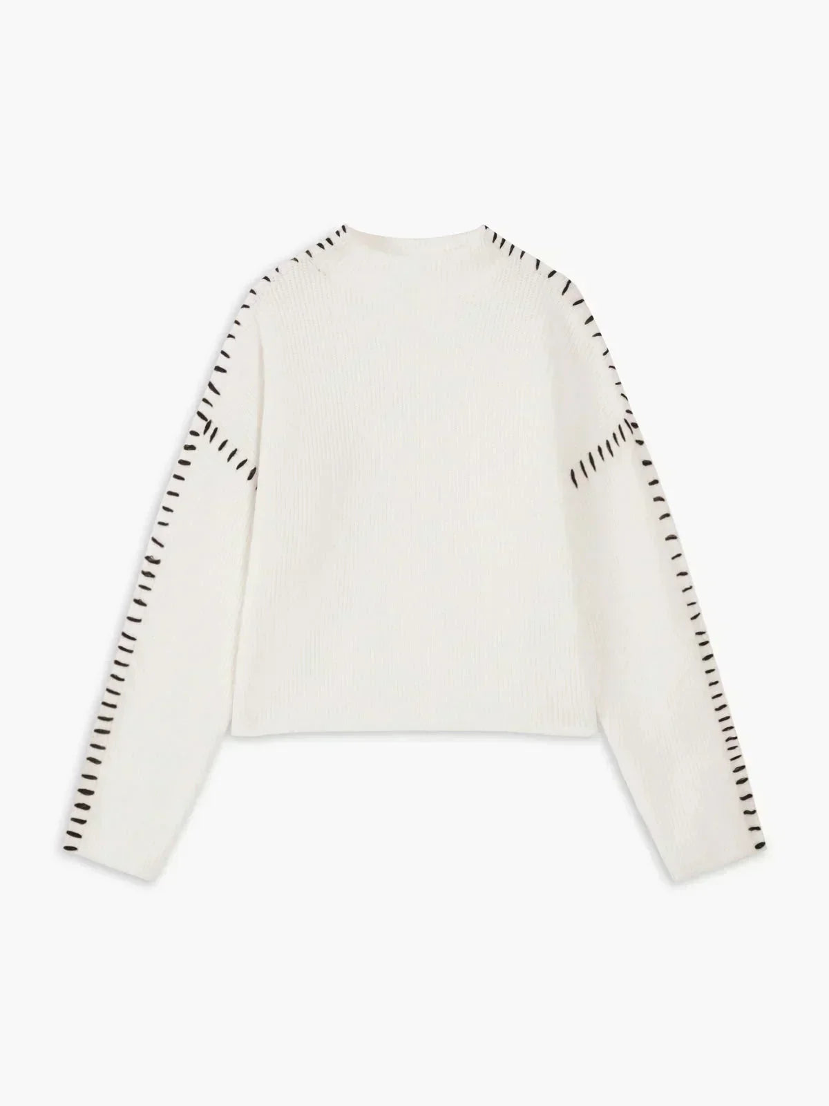Nina ribstrikket sweater med høj hals fra Elsebeth København, set fra siden