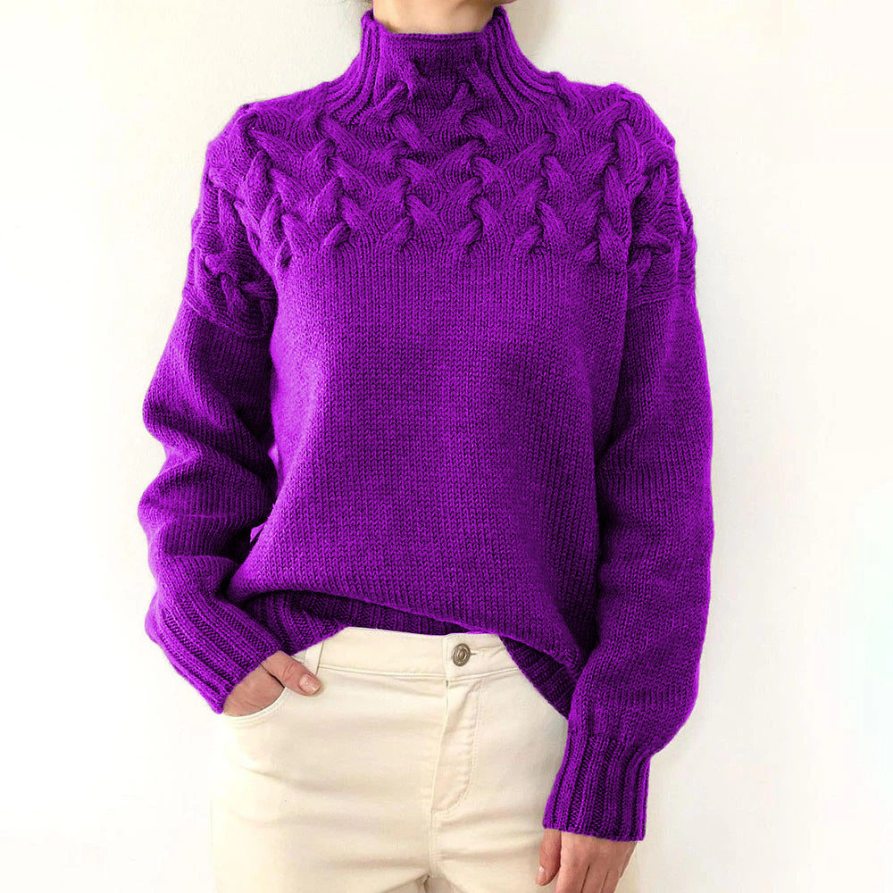 Nina strikket rullekravesweater fra Elsebeth København, styling med jeans