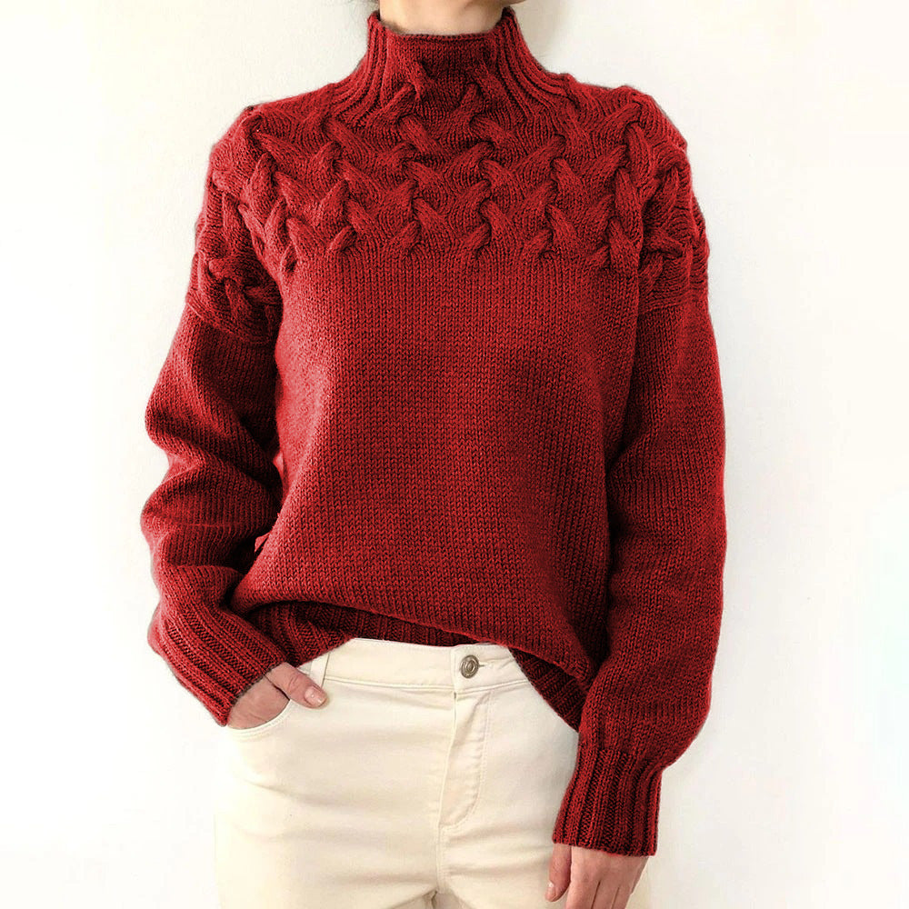 Nina strikket rullekravesweater fra Elsebeth København, styling med jeans
