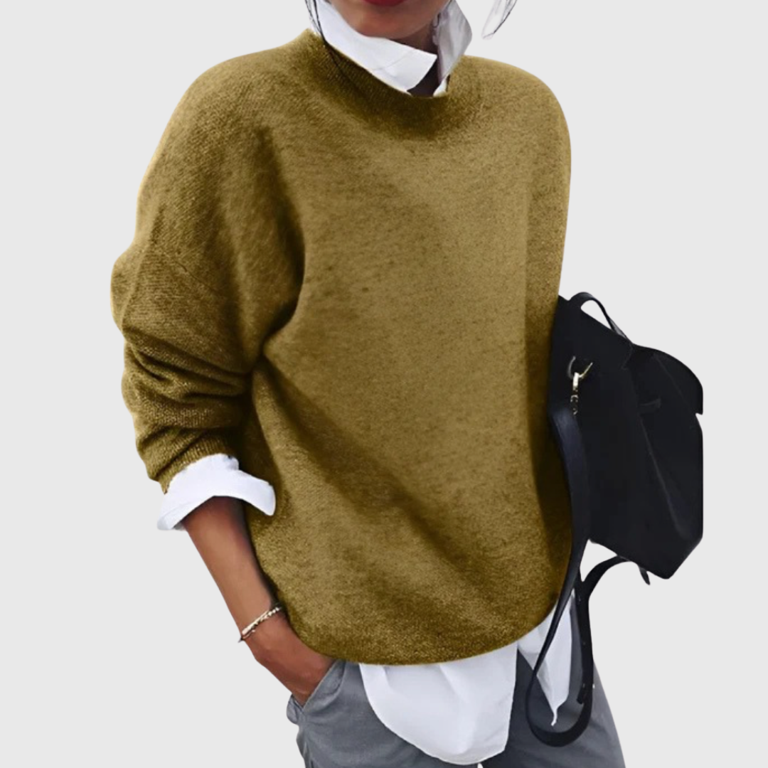 Sandrine blød sweater fra Elsebeth København, set forfra