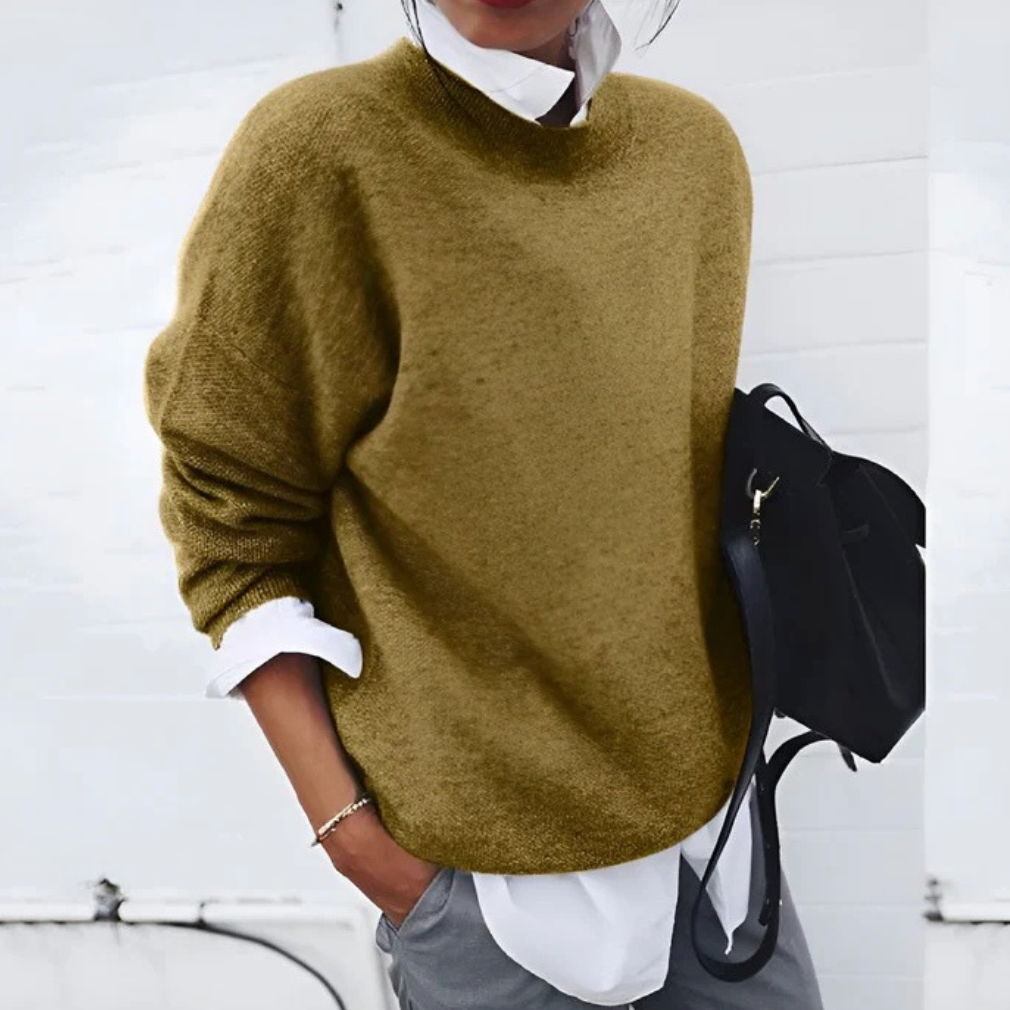 Sandrine blød sweater fra Elsebeth København, detalje af strikken