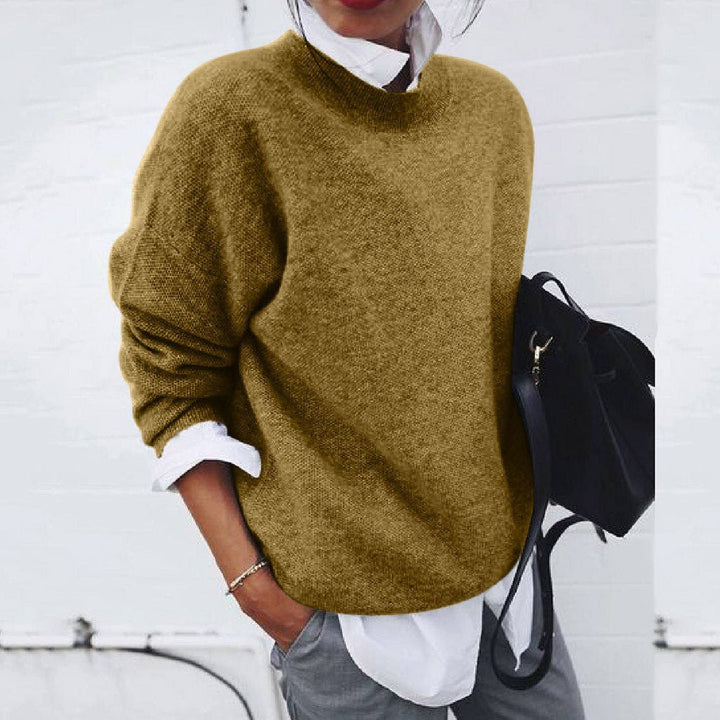 Sandrine blød sweater fra Elsebeth København, set fra siden