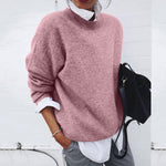 Sandrine blød sweater fra Elsebeth København, nærbillede af halsen
