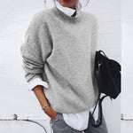 Sandrine blød sweater fra Elsebeth København, set bagfra
